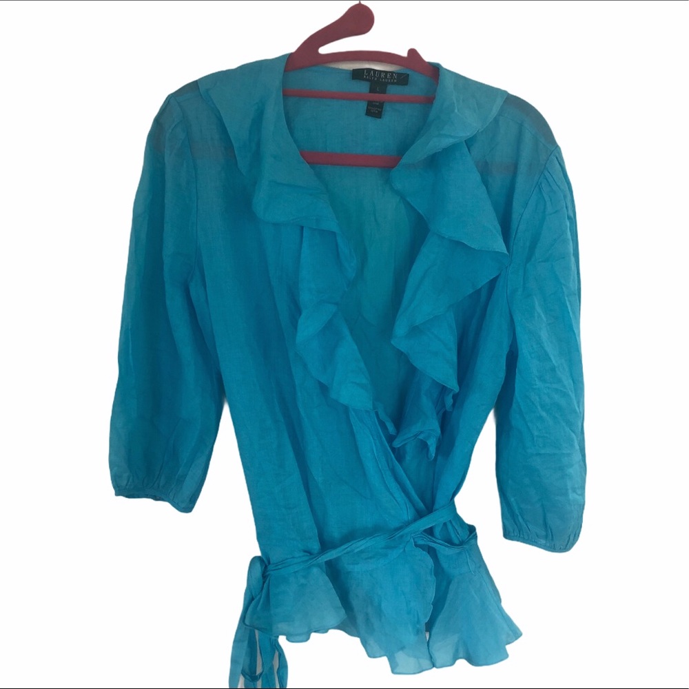Lauren Ralph Lauren Wrap Top Size Large